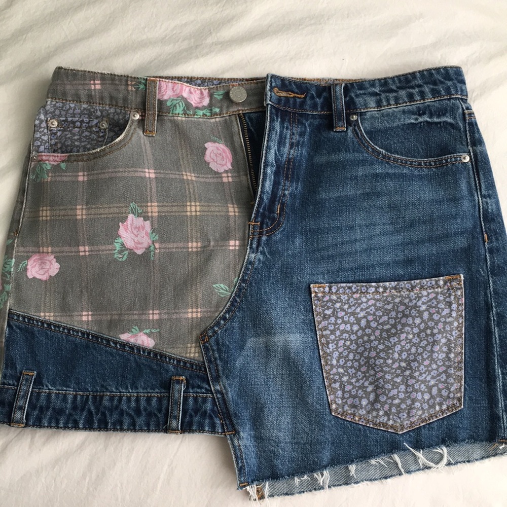 NEW Asymmetrical  Denim Skirt Urban Outfitters